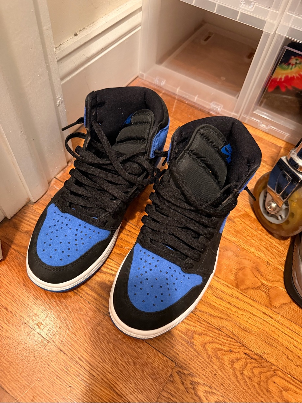 Jordan Retro High Top Sneakers Black and Blue